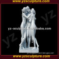 outdoor decoration carved white marble three Graces nude girls statues